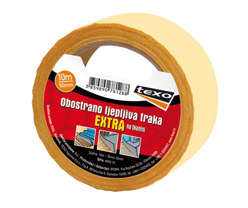 TEXO Obostrano ljepljiva traka 10 m - extra na tekstilu